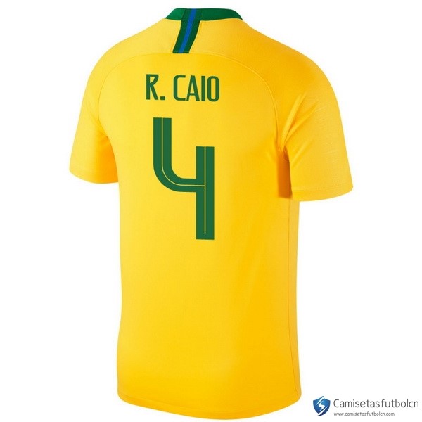 Camiseta Seleccion Brasil Primera equipo R.Caio 2018 Amarillo